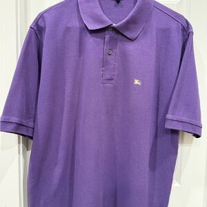 Burberry Purple Polo Shirt with Classic Collar